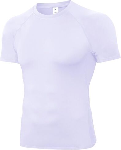 Yuerlian Men's Short Sleeve Compression Shirt, Quick Dry Athletic Base Layer Undershirt Workout Running Gym Sports Top in Saudi Arabia