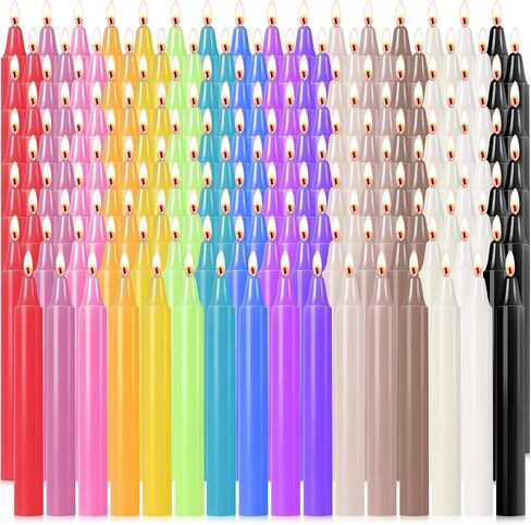 CHANGTIKEJI 160 Pack Spell Chime Candles 4 Inch Multi-Colored Taper Candles Sticks for Home Decor Kitchen Decor Wedding Decoration-16 Colors in Saudi Arabia