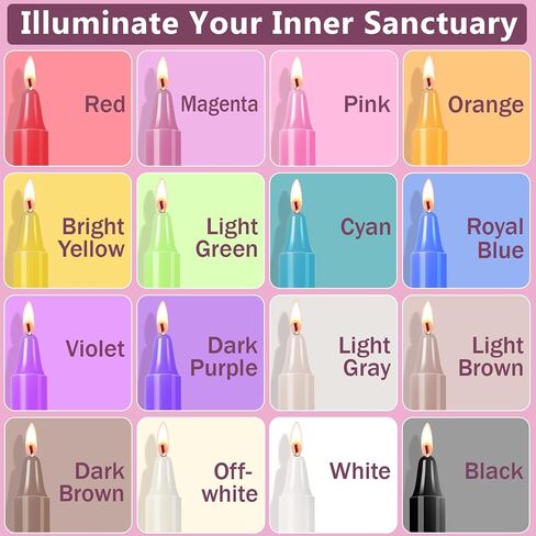 CHANGTIKEJI 160 Pack Spell Chime Candles 4 Inch Multi-Colored Taper Candles Sticks for Home Decor Kitchen Decor Wedding Decoration-16 Colors in Saudi Arabia