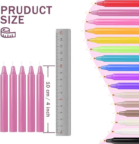 CHANGTIKEJI 160 Pack Spell Chime Candles 4 Inch Multi-Colored Taper Candles Sticks for Home Decor Kitchen Decor Wedding Decoration-16 Colors in Saudi Arabia