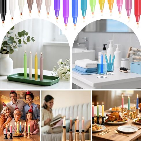 CHANGTIKEJI 160 Pack Spell Chime Candles 4 Inch Multi-Colored Taper Candles Sticks for Home Decor Kitchen Decor Wedding Decoration-16 Colors in Saudi Arabia