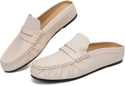 Beauty Cry Women's Loafers & Slip-ons - Mules for Women Pleated Closed Toe Penny Loafer Slides Flat Shoes in Saudi Arabia