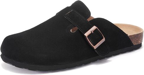 Suede Clogs Slip On House Slippers for Men and Women with Arch Support and Cork Footbed Comfortable Indoor Outdoor Mules Summer Casual Shoes Soft Lined Slides in Saudi Arabia