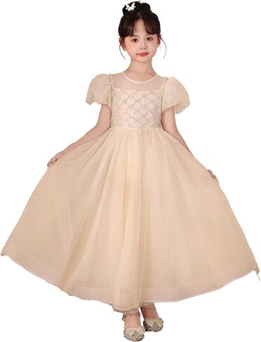 Flower Girl Dress Ruffle Tulle Beads Sequin Toddler Wedding Pageant Ceremony Birthday Party Evening Tutu Dresses in Saudi Arabia
