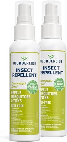 Wondercide - طارد البعوض والقراد والذباب والحشرات بالزيوت العطرية الطبيعية - بخاخ وقاتل الحشرات الخالي من DEET - آمن للأطفال والرضع والعائلة - خشب الأرز 2 عبوة من زجاجة 118 مل in Kuwait