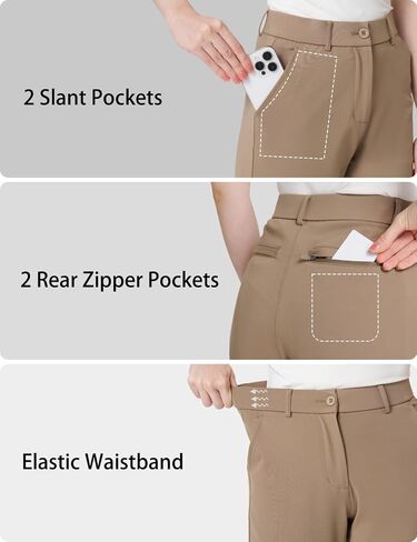 Women's Golf Pants Stretch Ankle Dress Pants 7/8 Work Pants Slacks with 4 Pockets for Business Casual Travel Yoga in Kuwait