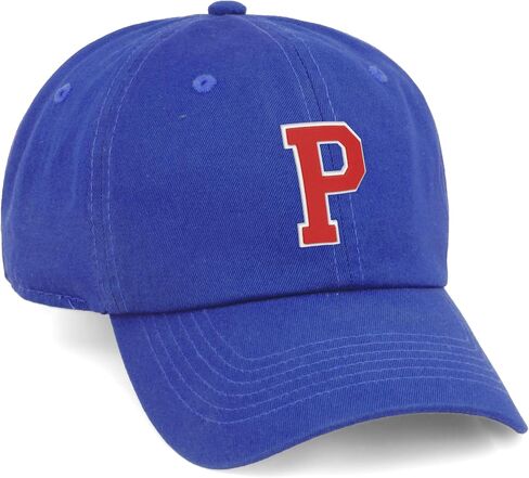 Custom Hat A to Z Initial Letters Classic Baseball Cap, Blue Hat White Red in Kuwait