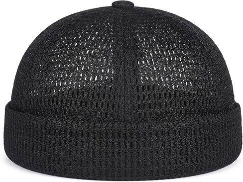 Brimless Hats for Men, Docker Hat with Mesh Ventilation, Retro Brimless Cap for Hip Hop Dancing Events and Urban Commuting, Summer Beanie for Street Fashion Coordination Multicolored in Saudi Arabia