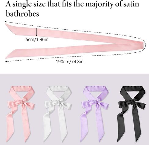 Xthrotsenk 4 Pcs Satin Sash Belts, Black Sash Belt 75x 2 Inches Long Satin Sashs Belts Robe Belt for Wedding Dress, Bridal Waist, Robe Replacement, Special Occasion Accessories for Women in Kuwait