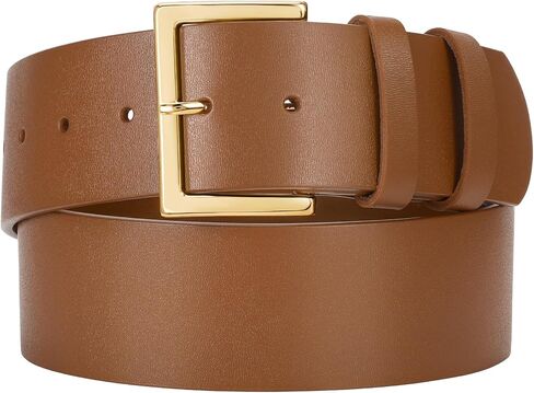 Wide Leather Belt for Women Dresses 1.9" Fashion Thick Chunky Wide Waist Belt with Gold Silver Buckle in Saudi Arabia