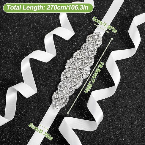 Rhinestone Pearl Wedding Belt For Bride Dress For Bride Evening Party Dress - Wedding Dress Belt in Saudi Arabia