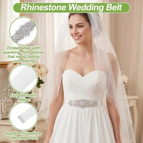 Rhinestone Pearl Wedding Belt For Bride Dress For Bride Evening Party Dress - Wedding Dress Belt in Saudi Arabia