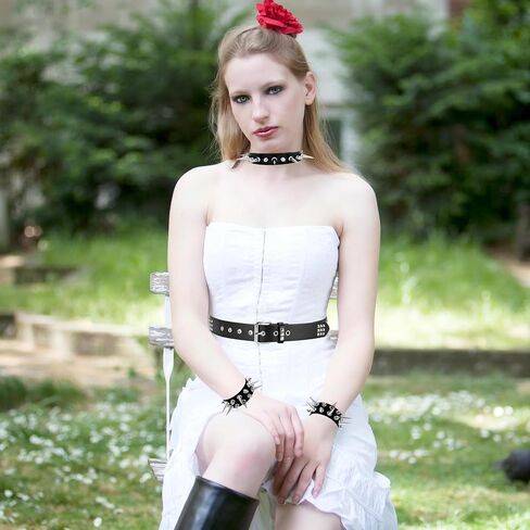 YMO Black Studded Belt, Spiked Choker and Spiked Bracelets Emo Belt Goth Punk Rock Rivet Cuff Studded Bracelet Punk Accessories for Women Men in Saudi Arabia