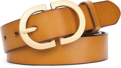 Women's Leather Belts Ladies Waist Belt with Gold Buckle for Female Jeans Dresses Pants Belt in Saudi Arabia
