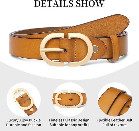 Women's Leather Belts Ladies Waist Belt with Gold Buckle for Female Jeans Dresses Pants Belt in Saudi Arabia
