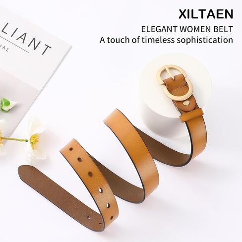 Women's Leather Belts Ladies Waist Belt with Gold Buckle for Female Jeans Dresses Pants Belt in Saudi Arabia