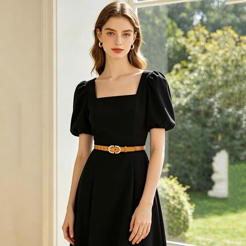 Women's Leather Belts Ladies Waist Belt with Gold Buckle for Female Jeans Dresses Pants Belt in Saudi Arabia