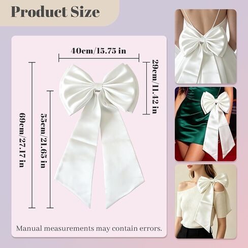 Big Satin Bow for Dress Detachable in Kuwait