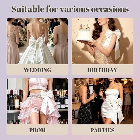 Big Satin Bow for Dress Detachable in Kuwait