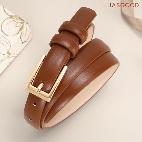 JASGOOD 2 Pack Women Skinny Leather Belt for Pants Jeans Ladies Thin Waist Belt for Dress Casual Wear and Formal 0.7" Width in Kuwait
