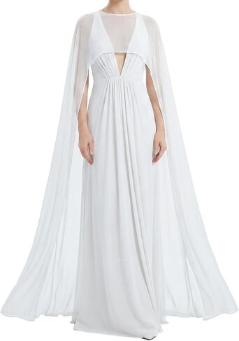 Women Chiffon Shawl Chiffon Cape Sheer Shawl for Evening Dresses Long Mesh Capelet for Wedding Bridal Party in Kuwait
