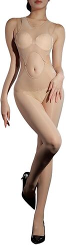 Body Stockings for Women Shiny Glossy Nylon Sheer Bodystocking straps Bodysuit Full Body Tights in Saudi Arabia