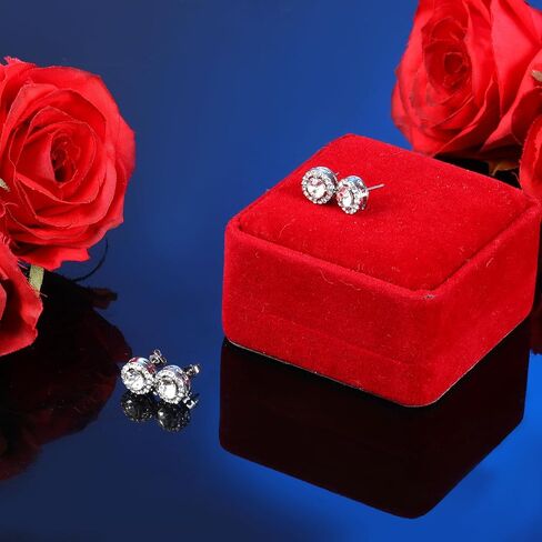 24 Pairs Rhinestone Earrings for Women, Dance Earrings 10mm Round Halo Earring Studs Crystals Stud for Dance Competitions Stage Opera Party Performance Wedding Bridal Earring in Kuwait