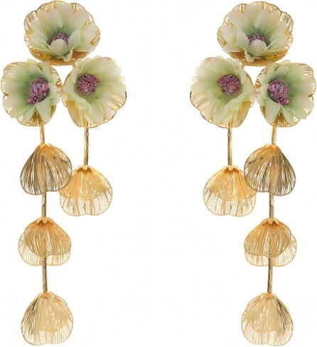 Boho Flower Earrings for Women Statement Flower Earrings Wedding Bridesmaids Birthday Party Costume Earrings Jewelry in Saudi Arabia