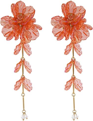 Boho Flower Earrings for Women Statement Flower Earrings Wedding Bridesmaids Birthday Party Costume Earrings Jewelry in Saudi Arabia
