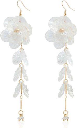 Boho Flower Earrings for Women Statement Flower Earrings Wedding Bridesmaids Birthday Party Costume Earrings Jewelry in Saudi Arabia