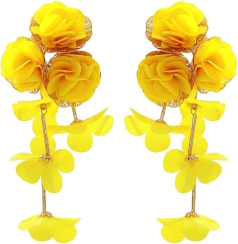 Boho Flower Earrings for Women Statement Flower Earrings Wedding Bridesmaids Birthday Party Costume Earrings Jewelry in Saudi Arabia