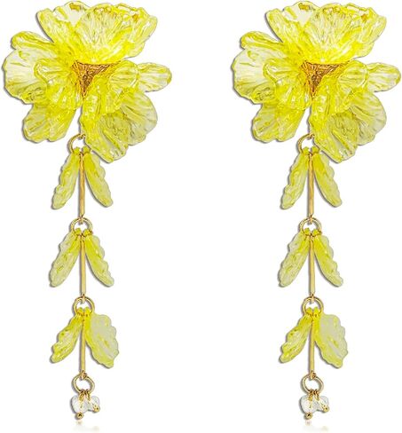 Boho Flower Earrings for Women Statement Flower Earrings Wedding Bridesmaids Birthday Party Costume Earrings Jewelry in Saudi Arabia