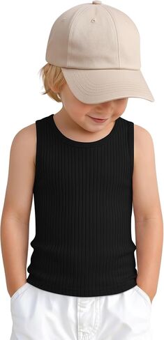 Yooo's Vivi Toddler Boys' Tank Tops Cotton Ribbed Summer Sleeveless Undershirts Kids Crew Neck Basic Athletic T Shirts 18M-5T in Saudi Arabia