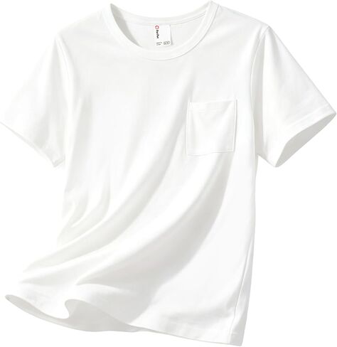 PATPAT Boys Short Sleeve Shirts Crewneck Summer T-Shirt Casual Basic Tops Tees with Chest Pocket for Boy 5-16 Years in Kuwait