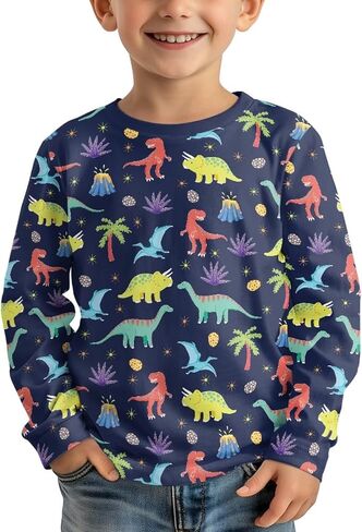 Ystardream Long Sleeve Shirts for Boys Stylish Crewneck Basic Tees for Daily Wear in Kuwait