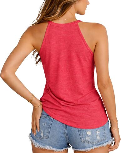 Summer Tops High Neck Halter Tops for Women - Lightweight Stretchy Loose Fit Tank Top Women - Casual Dressy Sleeveless Blouse in Saudi Arabia