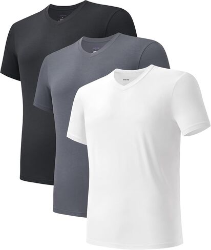 Ultra-Soft Undershirts for Men Micromodal Moisture-Wicking T-Shirts, V Neck Tees for Office, Everyday Use 3 Pack in Kuwait