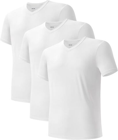 Ultra-Soft Undershirts for Men Micromodal Moisture-Wicking T-Shirts, V Neck Tees for Office, Everyday Use 3 Pack in Kuwait