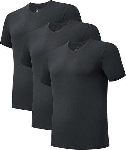 Ultra-Soft Undershirts for Men Micromodal Moisture-Wicking T-Shirts, V Neck Tees for Office, Everyday Use 3 Pack in Kuwait