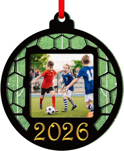 D4DREAM زخرفة كأس العالم لكرة القدم 2026 - إطار صورة أكريليك شخصي تذكار للأطفال مدرب كرة القدم لاعبي كرة القدم المشجعين الرياضيين - هدايا عشاق الرياضة هدايا تزيين شجرة عيد الميلاد للنساء والرجال in Kuwait