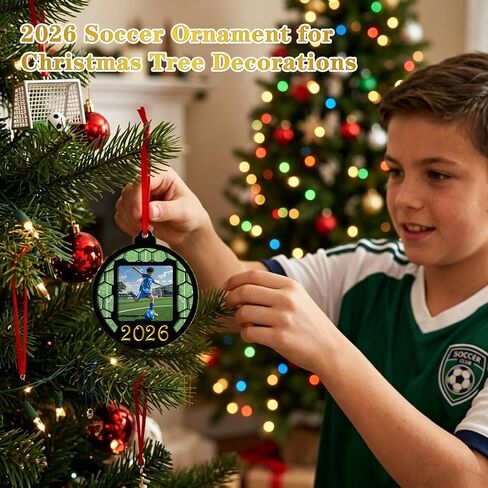 D4DREAM زخرفة كأس العالم لكرة القدم 2026 - إطار صورة أكريليك شخصي تذكار للأطفال مدرب كرة القدم لاعبي كرة القدم المشجعين الرياضيين - هدايا عشاق الرياضة هدايا تزيين شجرة عيد الميلاد للنساء والرجال in Kuwait
