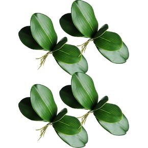 Forlaoers 2pcs Real Touch Orchid Stems Green Fake Leaves Phalaenopsis Orchids Artificial Flowers Greenery Fake Plant Leaf for Vase Filler Flower Arrangements Supplies Cymbidium Pot Decor in Saudi Arabia
