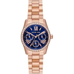 Michael Kors Watch, Women's Lexington Lux Multifunction Rose Gold-Tone Stainless Steel Bracelet Watch in Kuwait