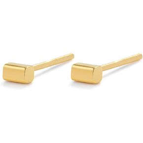 Solid 925 Sterling Silver Stud Earrings for Women & Men, Hypoallergenic 18K Gold Plated & Silver Small Studs, Minimalist Elegant Earrings for Birthday, Party, Daily Gift in Saudi Arabia