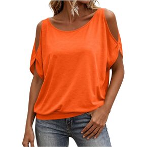 Off the Shoulder Tops for Women Crewneck Dressy Casual Blouses Loose Fit Summer Top Going Out Vacation Outfits in Saudi Arabia