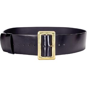 Black, Santa Belt with 3-1/2" Polished Solid Brass Buckle, Genuine Leather, Santa Belts for Men in Saudi Arabia