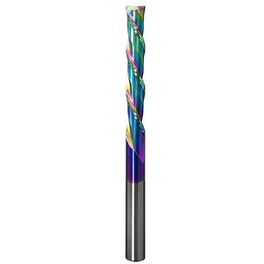 Spiral Router Bit 1/4 Inch Shank Solid Carbide CNC Router Bits with Nano Coating End Mill for Woodwork Carving, Slot Mortise, Engraving, Grinding (Down Cut, 1/8"x1"x3"x1/4") in Kuwait
