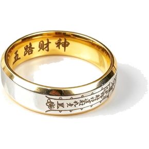 Feng Shui Rings For Women, Chinese Lucky Wealth Talisman Engraved Vintage Thumb Ring Stainless Steel Jewelry Gift in Saudi Arabia