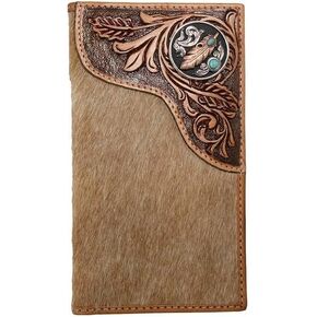 Nocona Belt Co. Men's Feather Concho Calf Hair Leather Rodeo Wallet in Kuwait