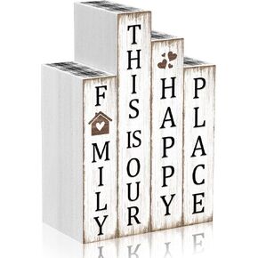 Xuhal 4 Pcs 4th of July Decorations, Americana Rustic Patriotic Decor 250th Anniversary Farmhouse Wooden Decoration Red White Blue Vintage Books for Memorial Day Home Table Tiered Tray Summer Tabletop in Saudi Arabia